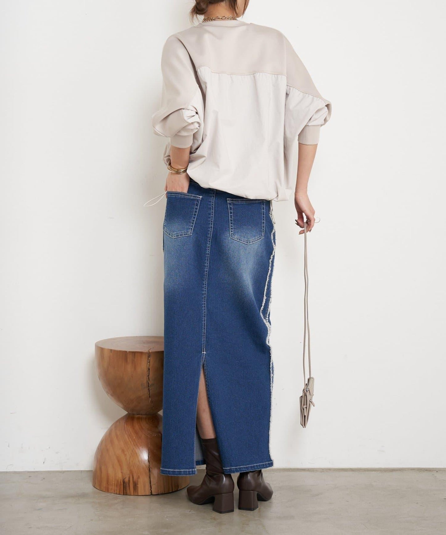 布料拼接雙面針織衛衣