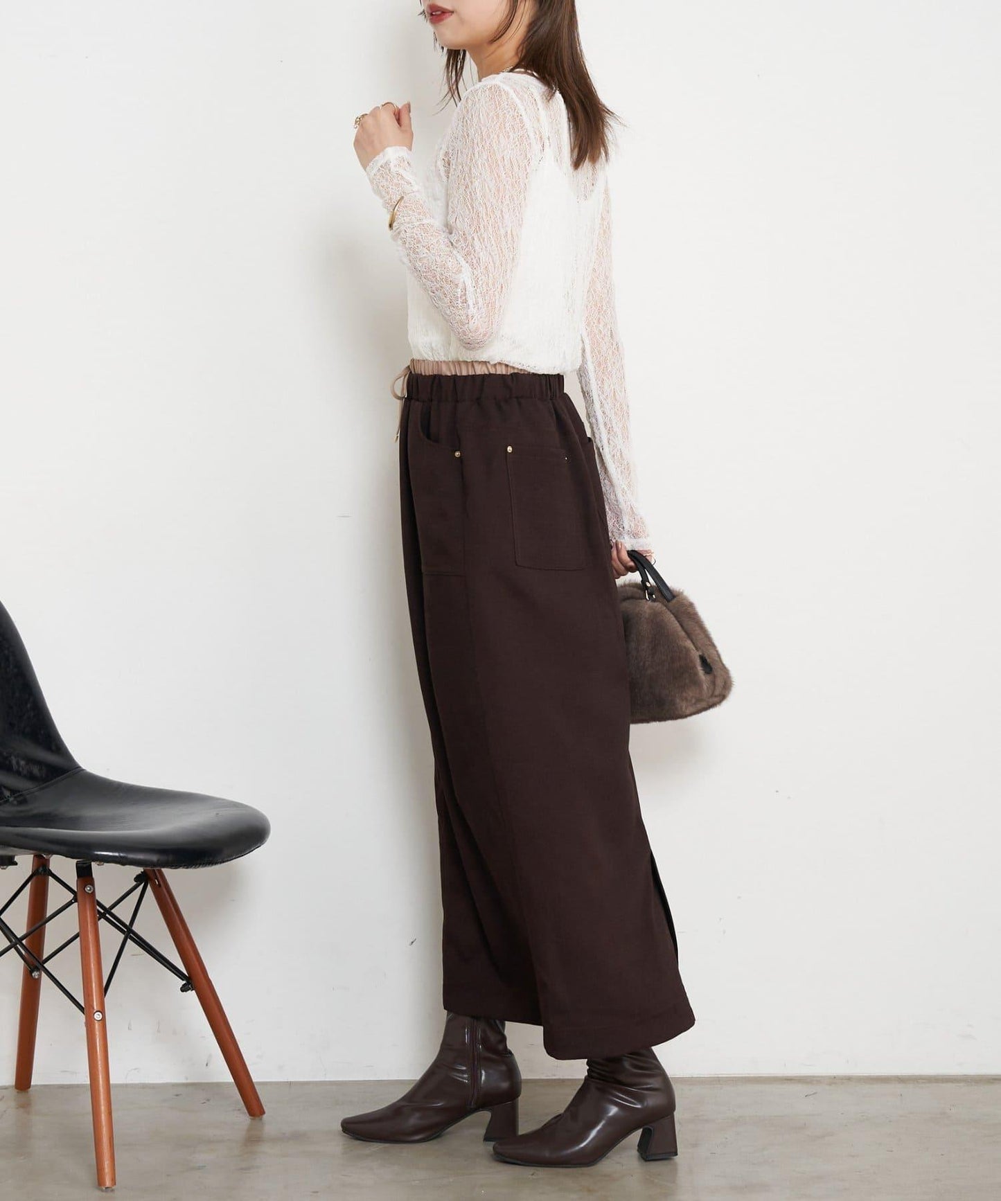 蕾絲透視針織衫