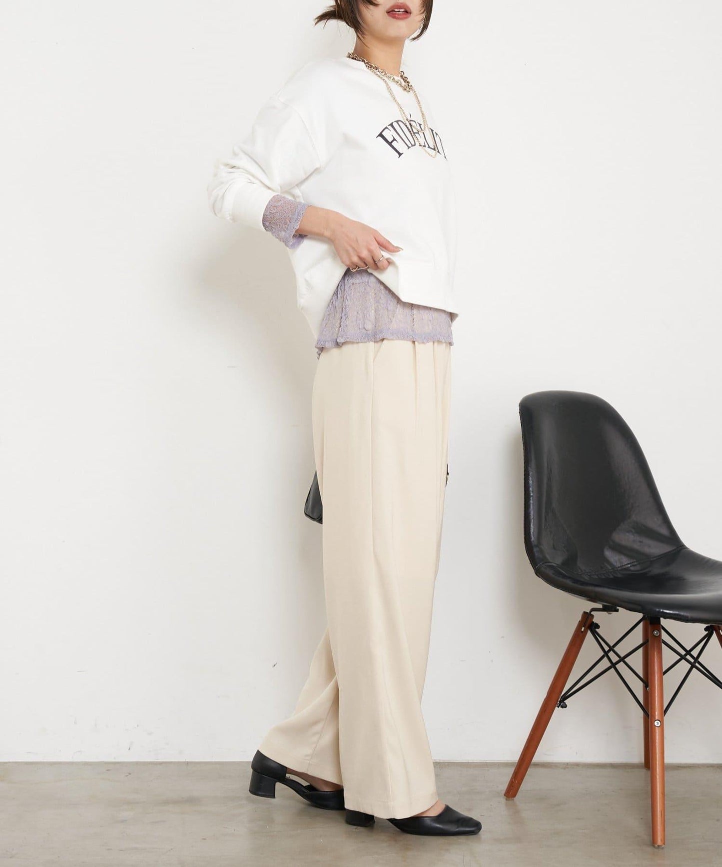 蕾絲透視針織衫