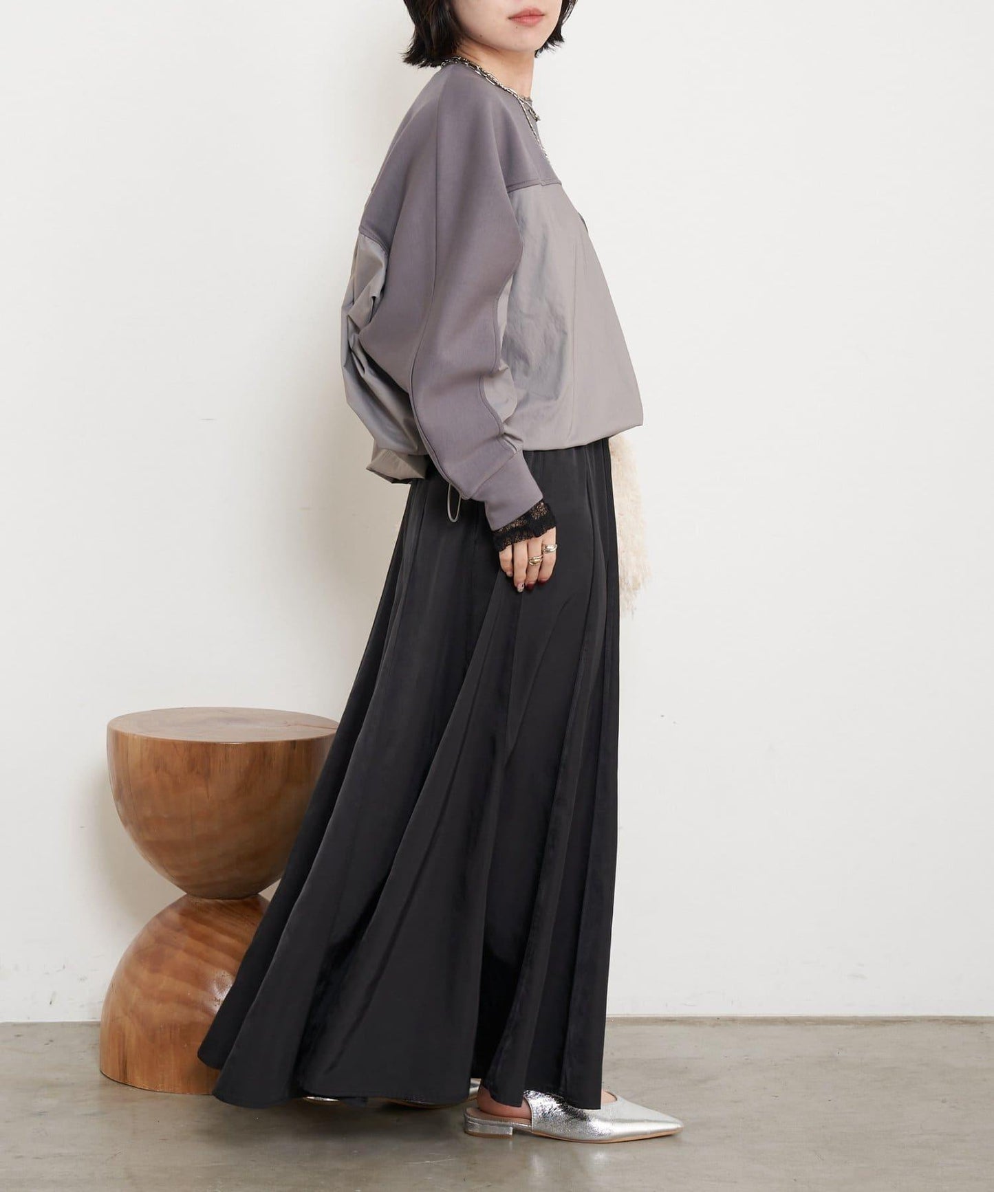 布料拼接雙面針織衛衣