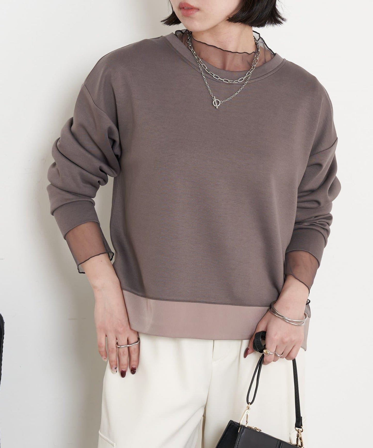 雙拉鍊紙板套頭衫