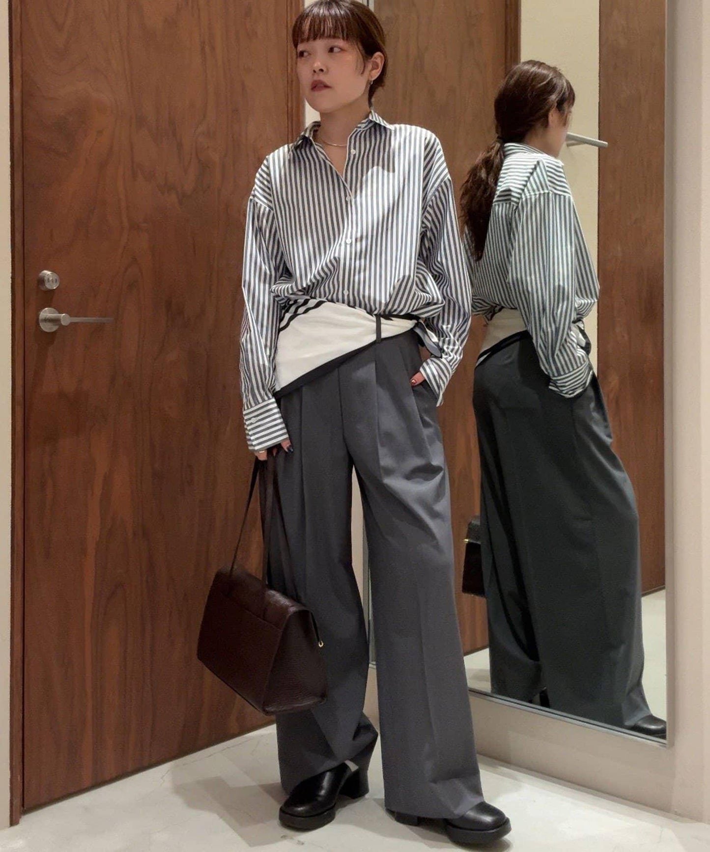 【MANAKA聯名】條紋襯衫絲巾套裝