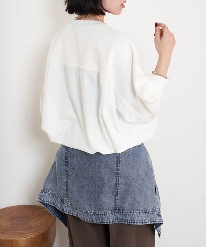 布料拼接雙面針織衛衣