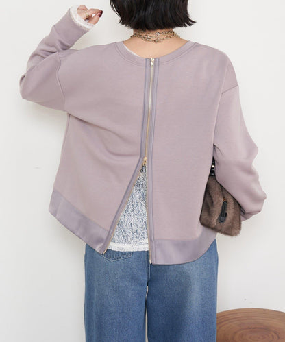 雙拉鍊紙板套頭衫