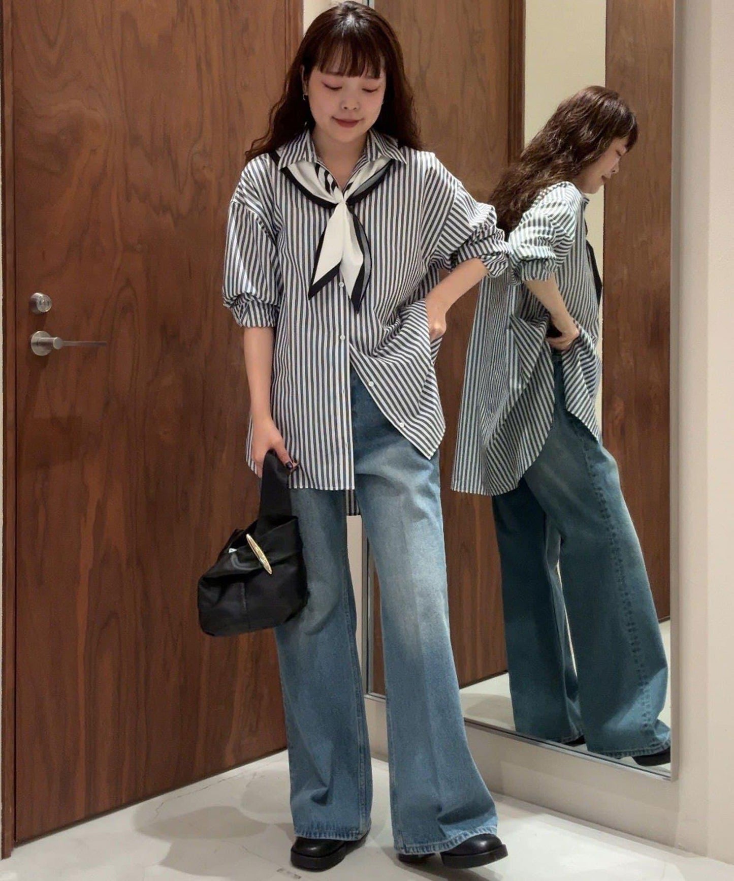 【MANAKA聯名】條紋襯衫絲巾套裝