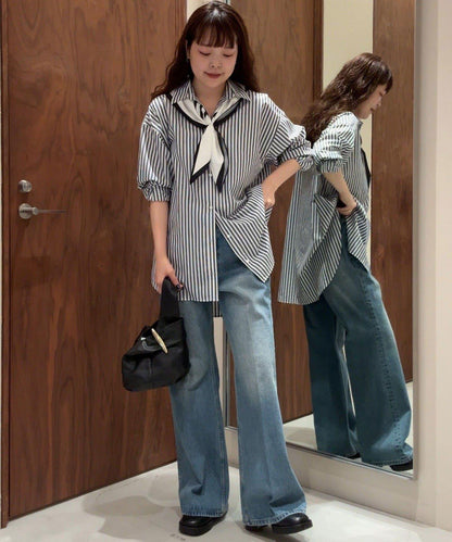 【MANAKA聯名】條紋襯衫絲巾套裝