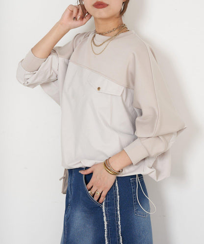 布料拼接雙面針織衛衣