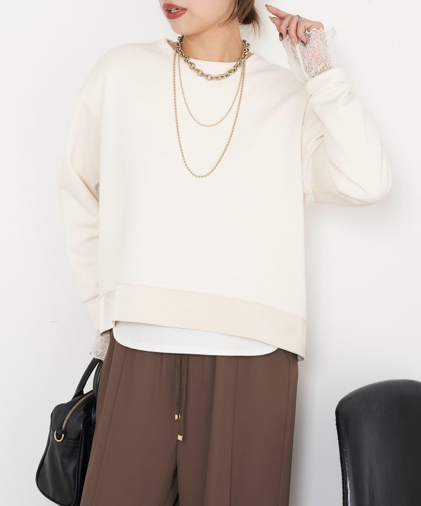 雙拉鍊紙板套頭衫