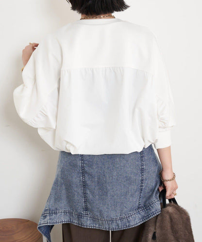 布料拼接雙面針織衛衣