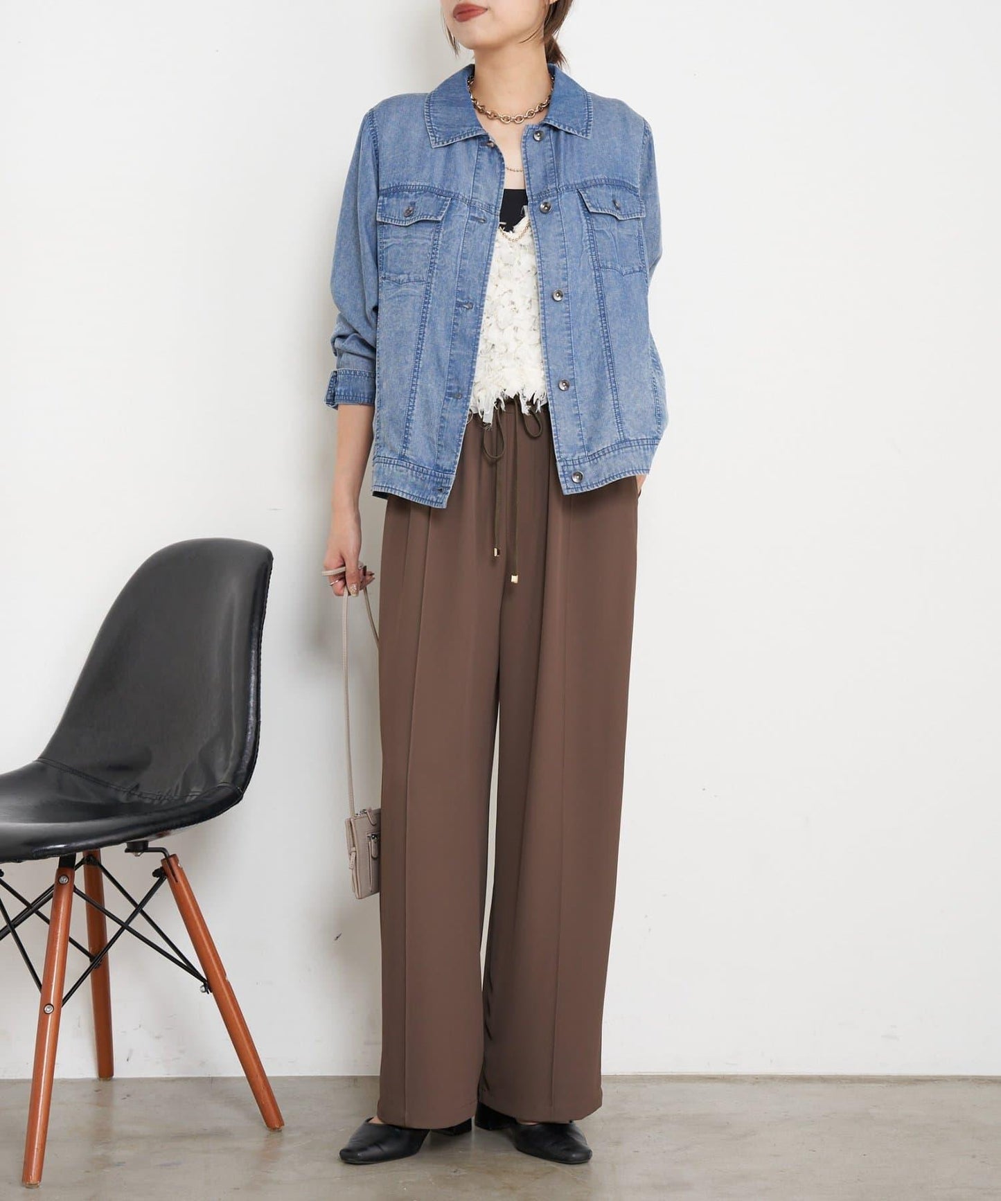 天絲牛仔立領夾克