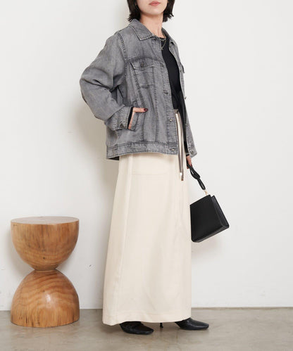 天絲牛仔立領夾克