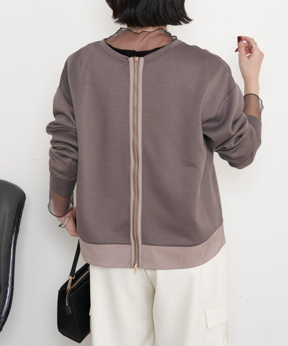 雙拉鍊紙板套頭衫