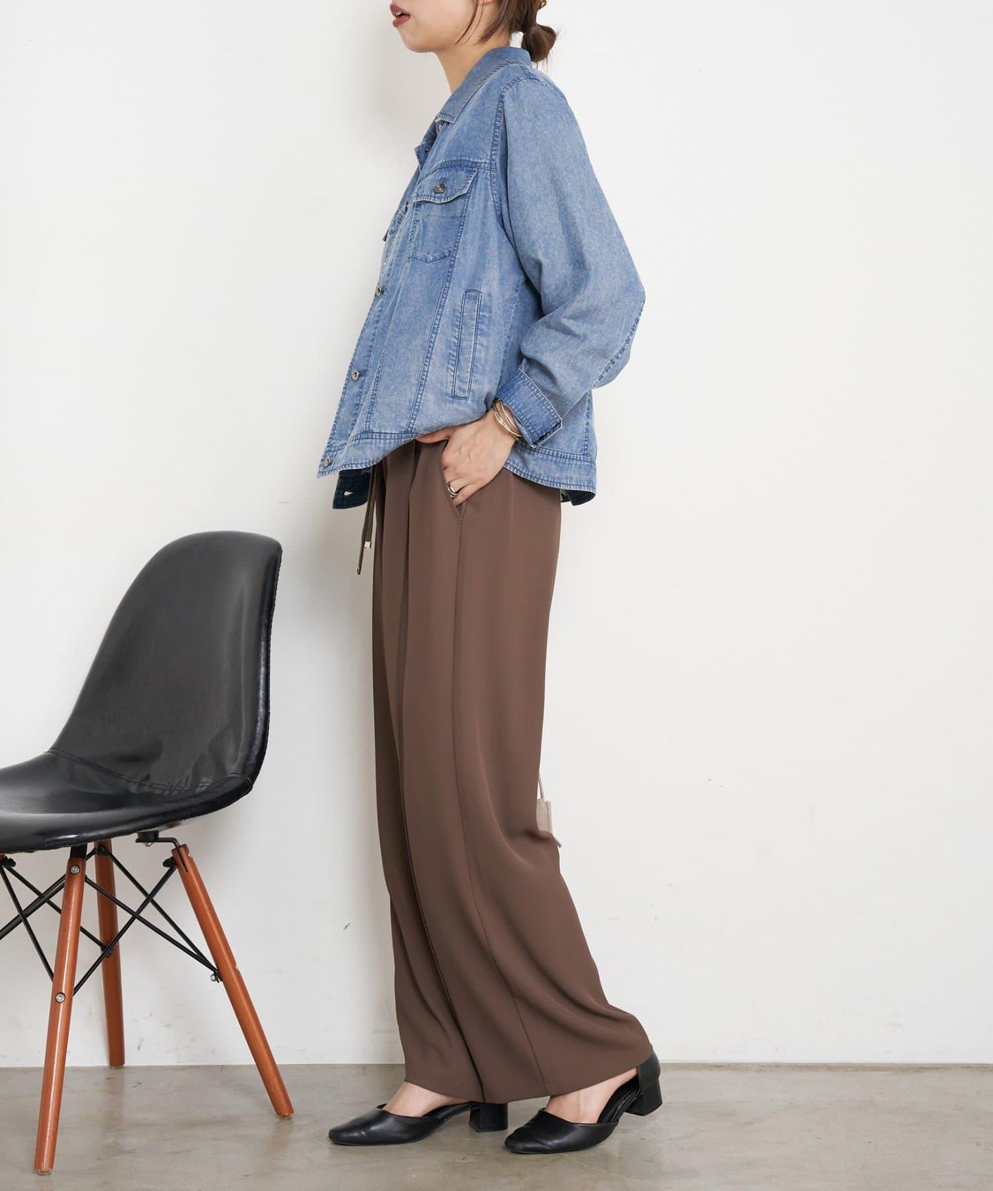 天絲牛仔立領夾克