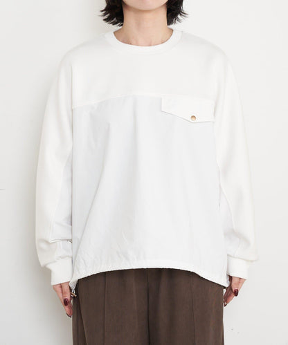 布料拼接雙面針織衛衣