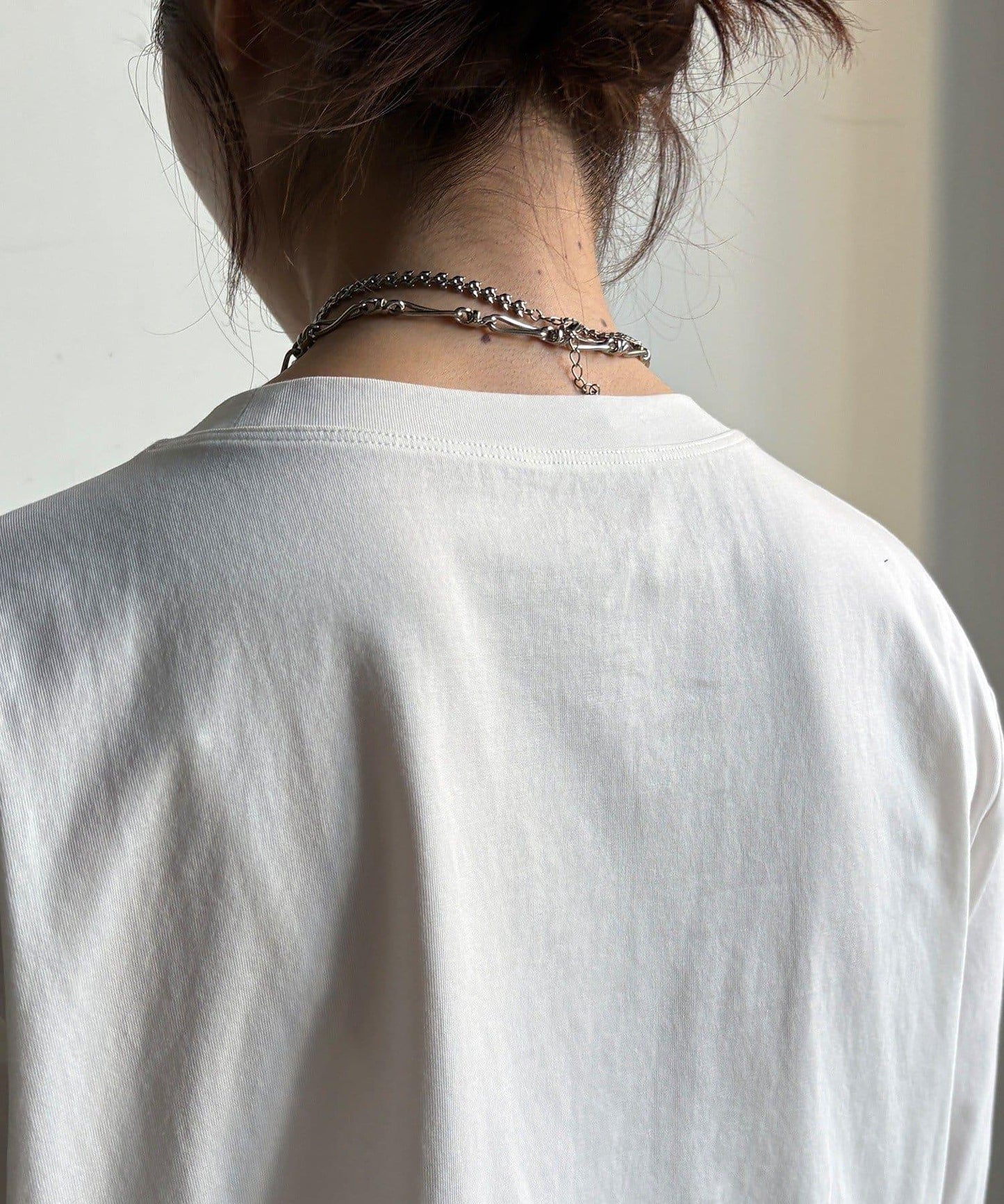 下襬異材質拼接荷葉邊T恤