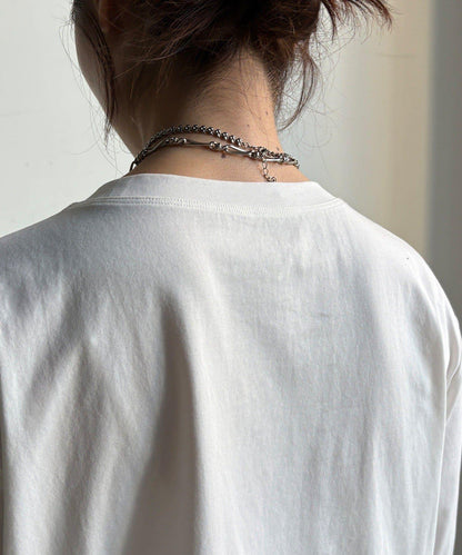 下襬異材質拼接荷葉邊T恤