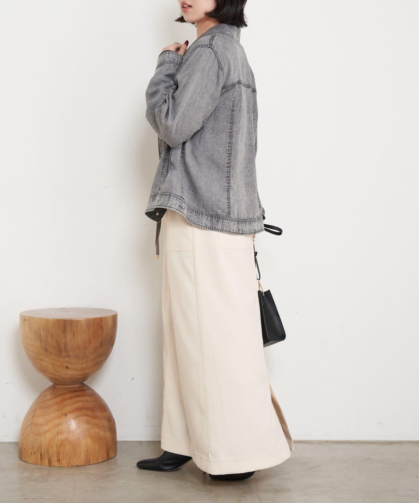 天絲牛仔立領夾克