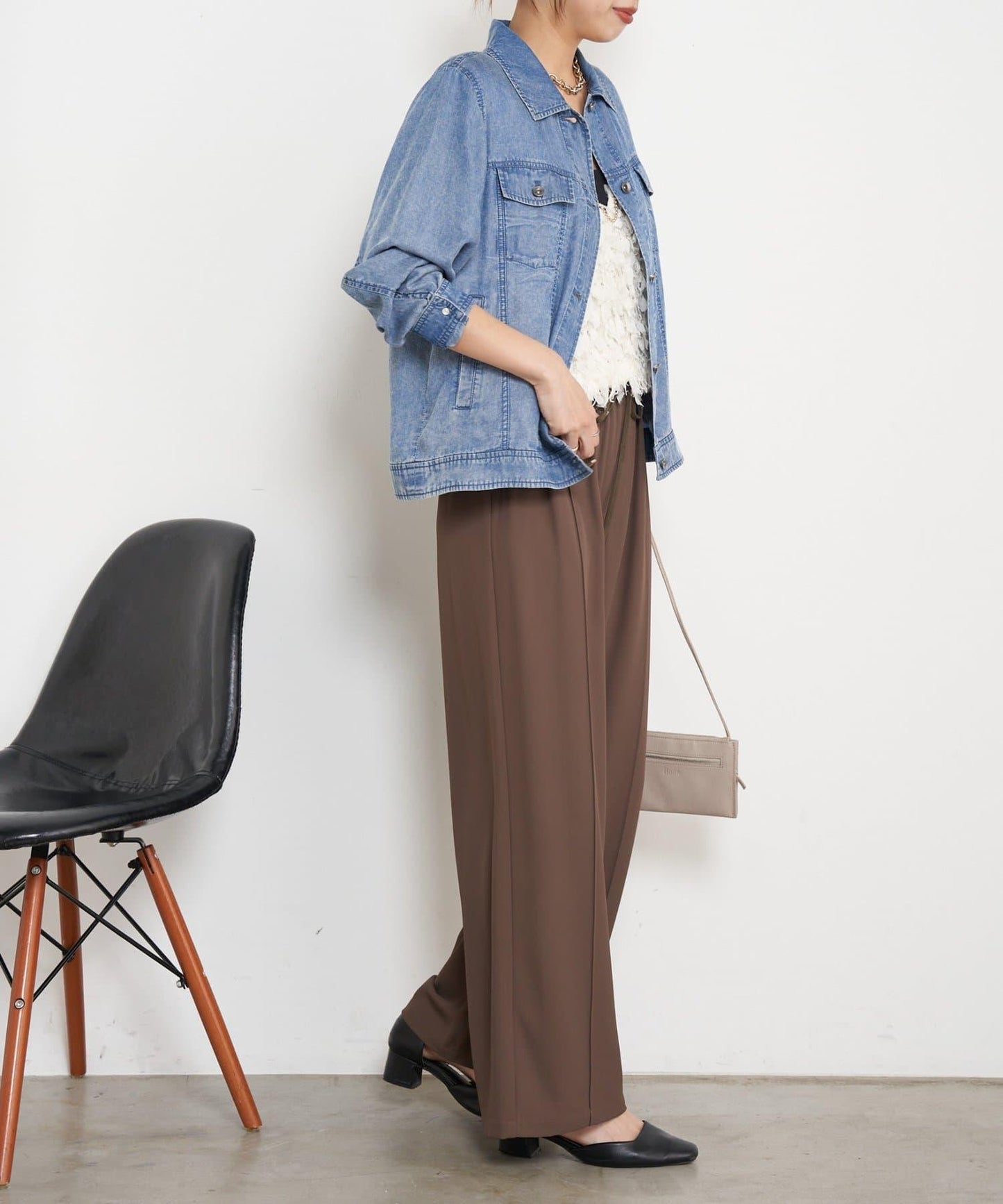 天絲牛仔立領夾克