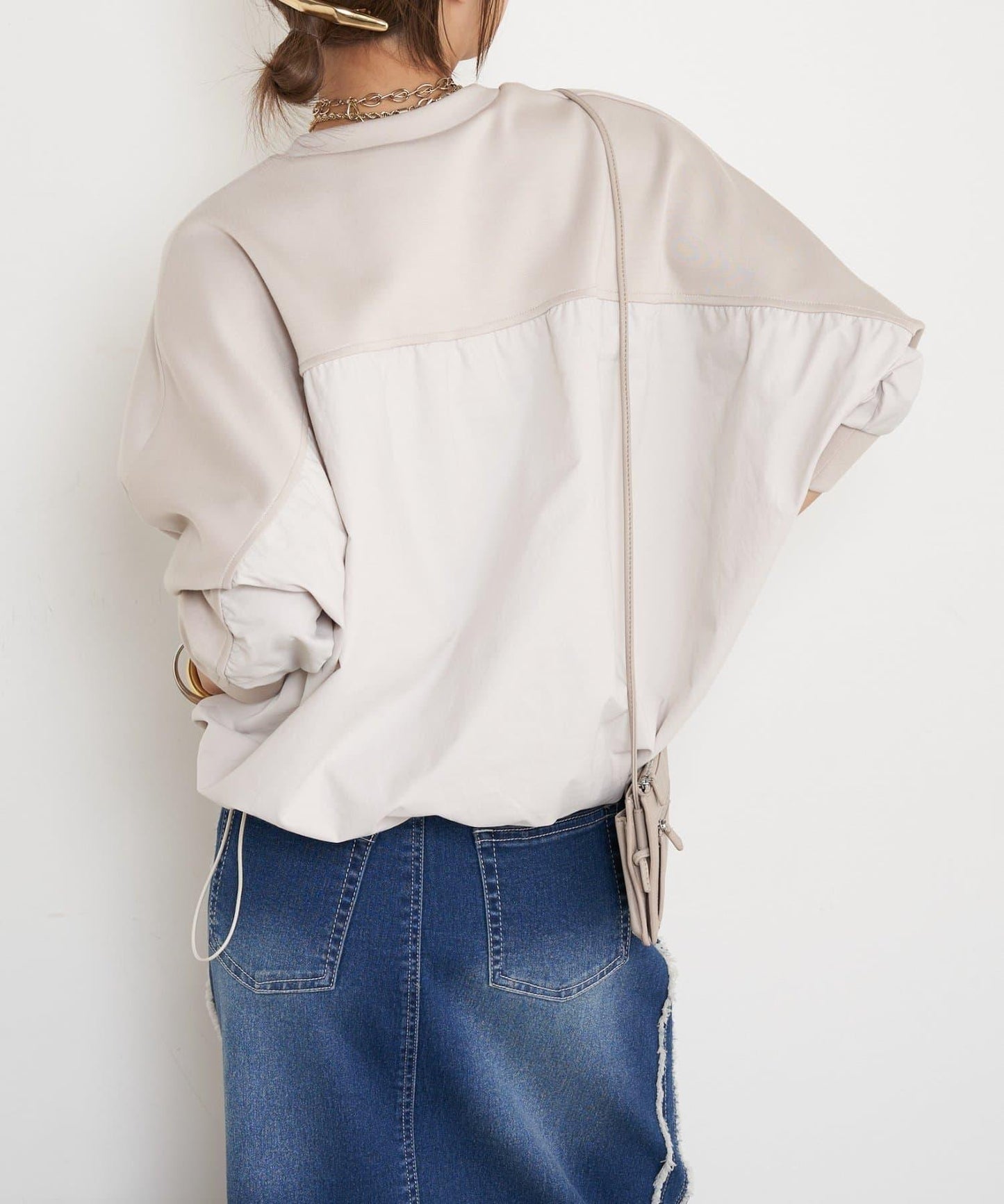 布料拼接雙面針織衛衣