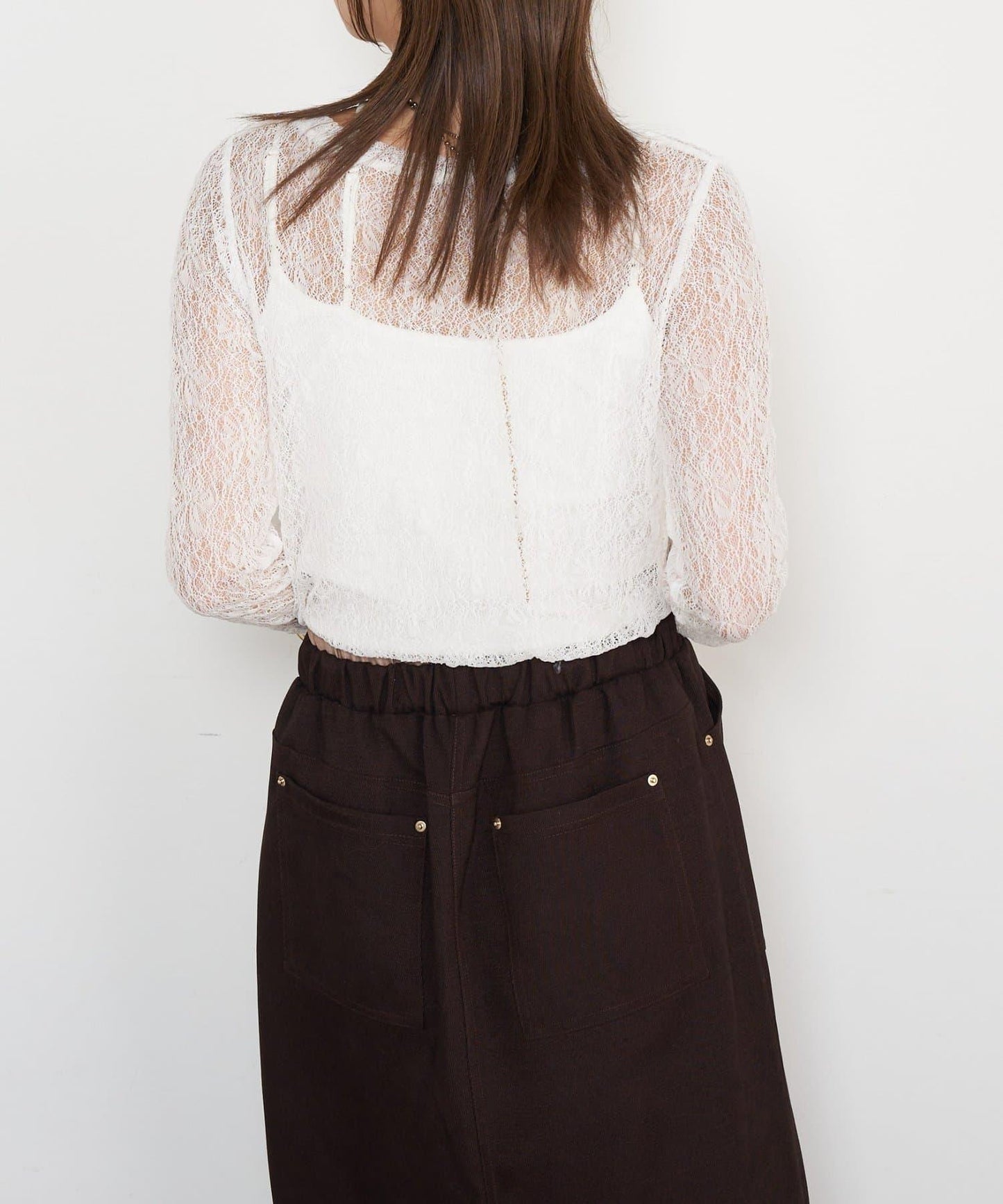 蕾絲透視針織衫