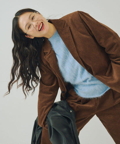 【WHIMSIC/SETUP対応】燈芯絨2粒扣西裝外套