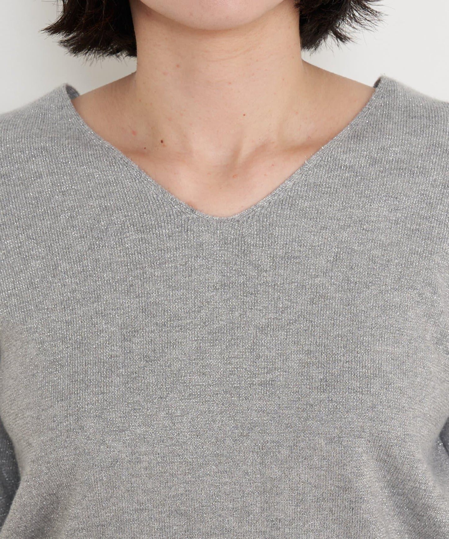 亮片V領針織衫