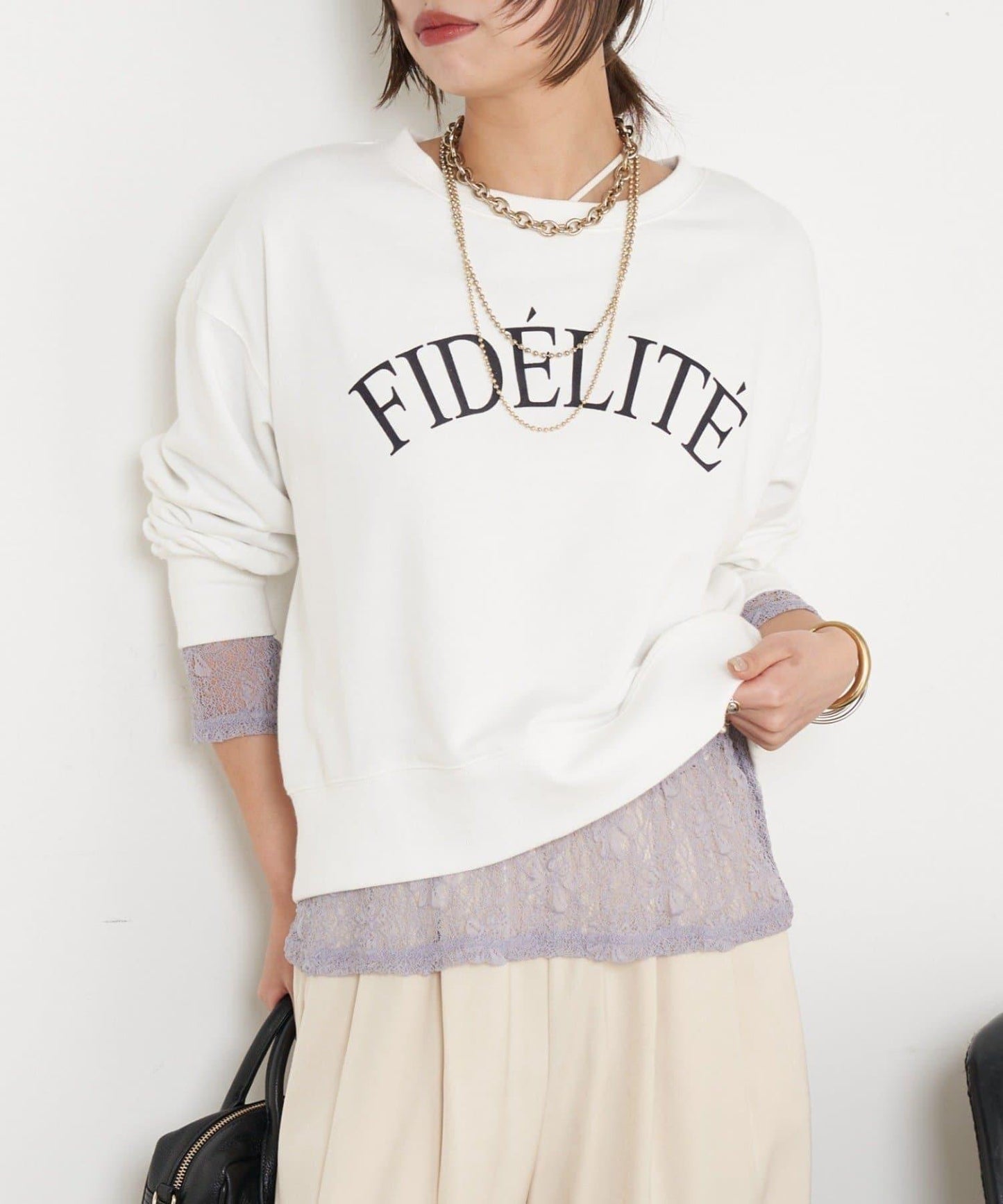 蕾絲透視針織衫