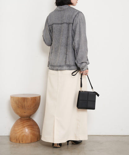 天絲牛仔立領夾克