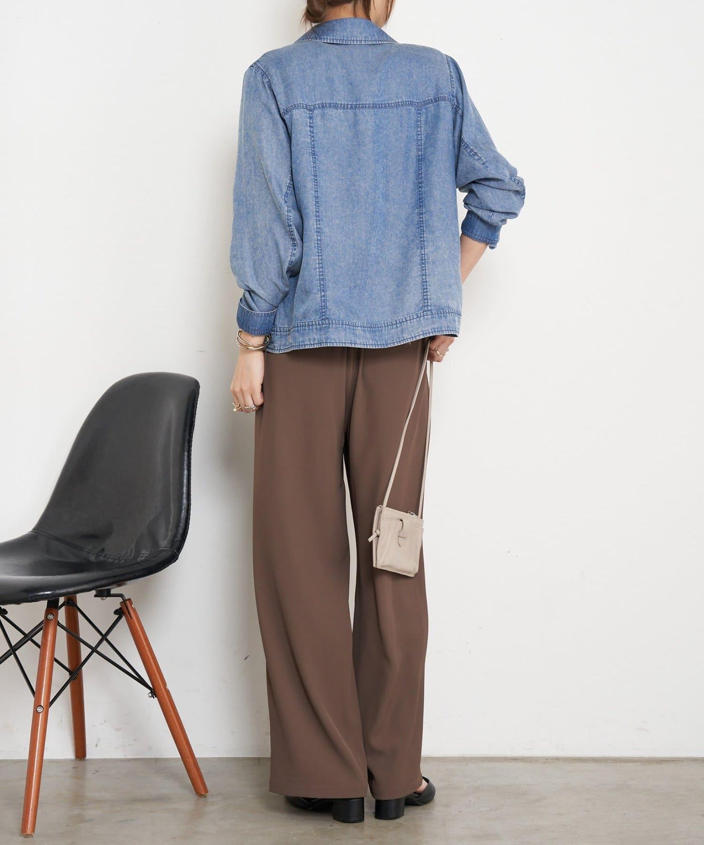 天絲牛仔立領夾克