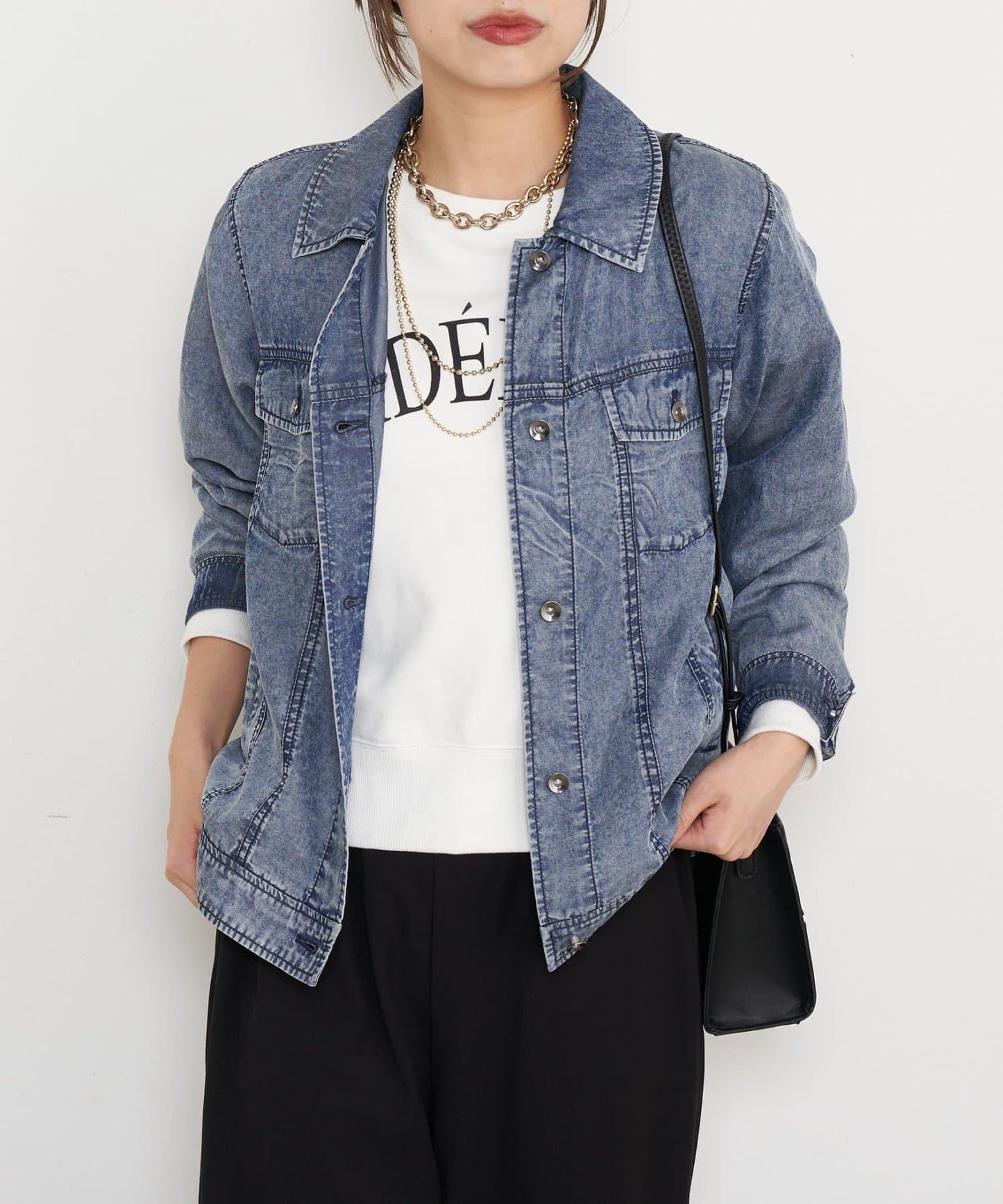 天絲牛仔立領夾克