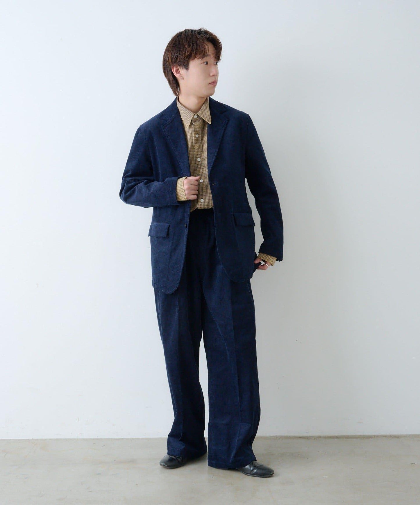 【WHIMSIC/SETUP対応】燈芯絨2粒扣西裝外套