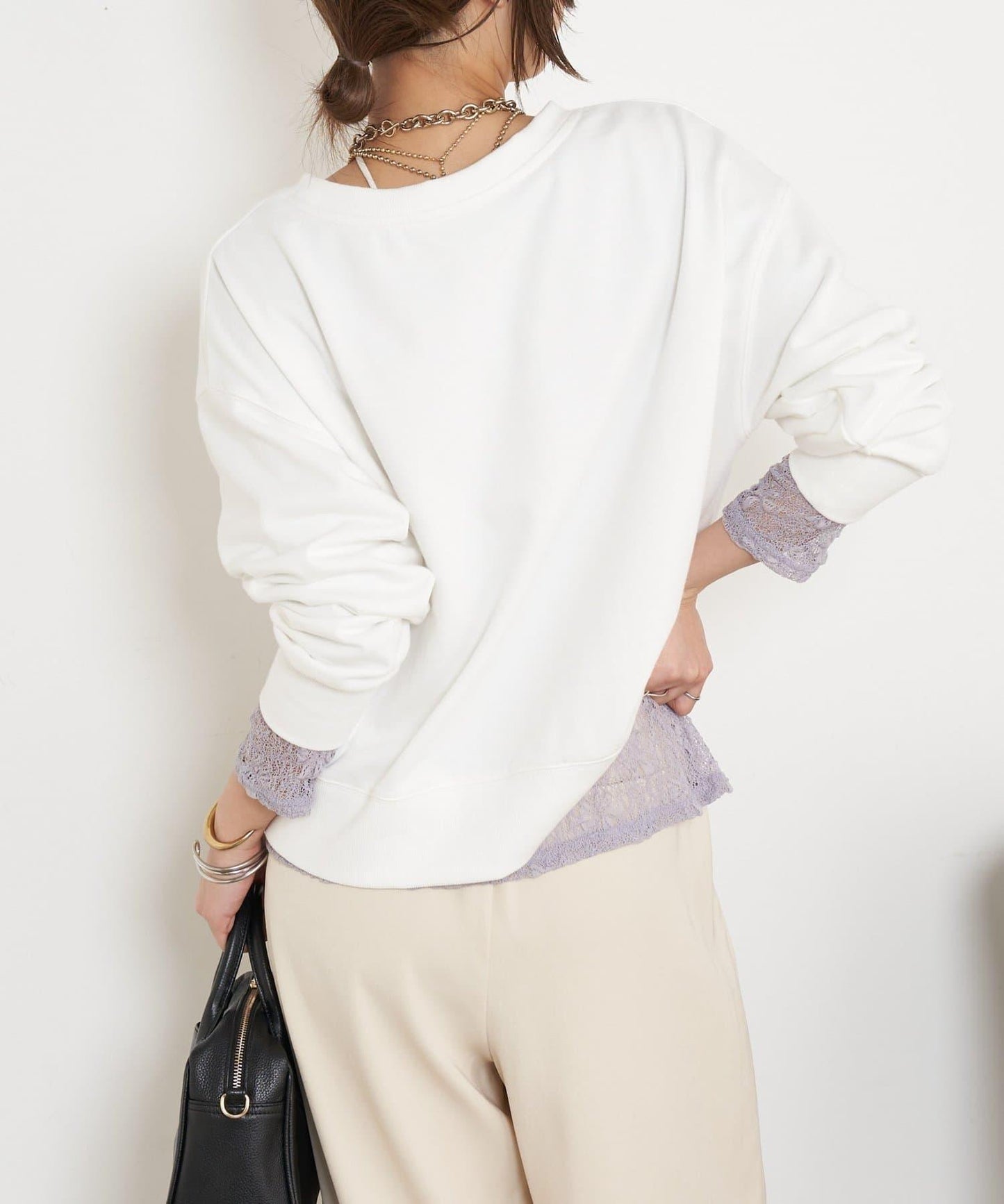 蕾絲透視針織衫