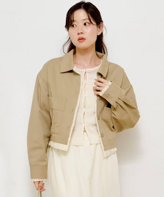 層疊短款襯衫夾克