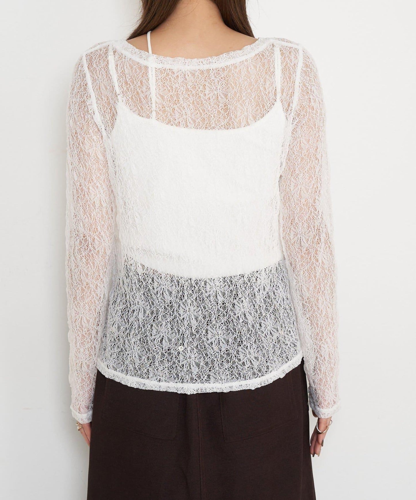 蕾絲透視針織衫