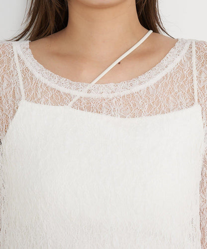 蕾絲透視針織衫