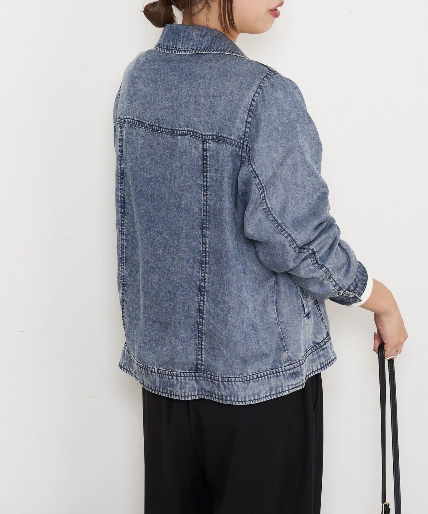 天絲牛仔立領夾克