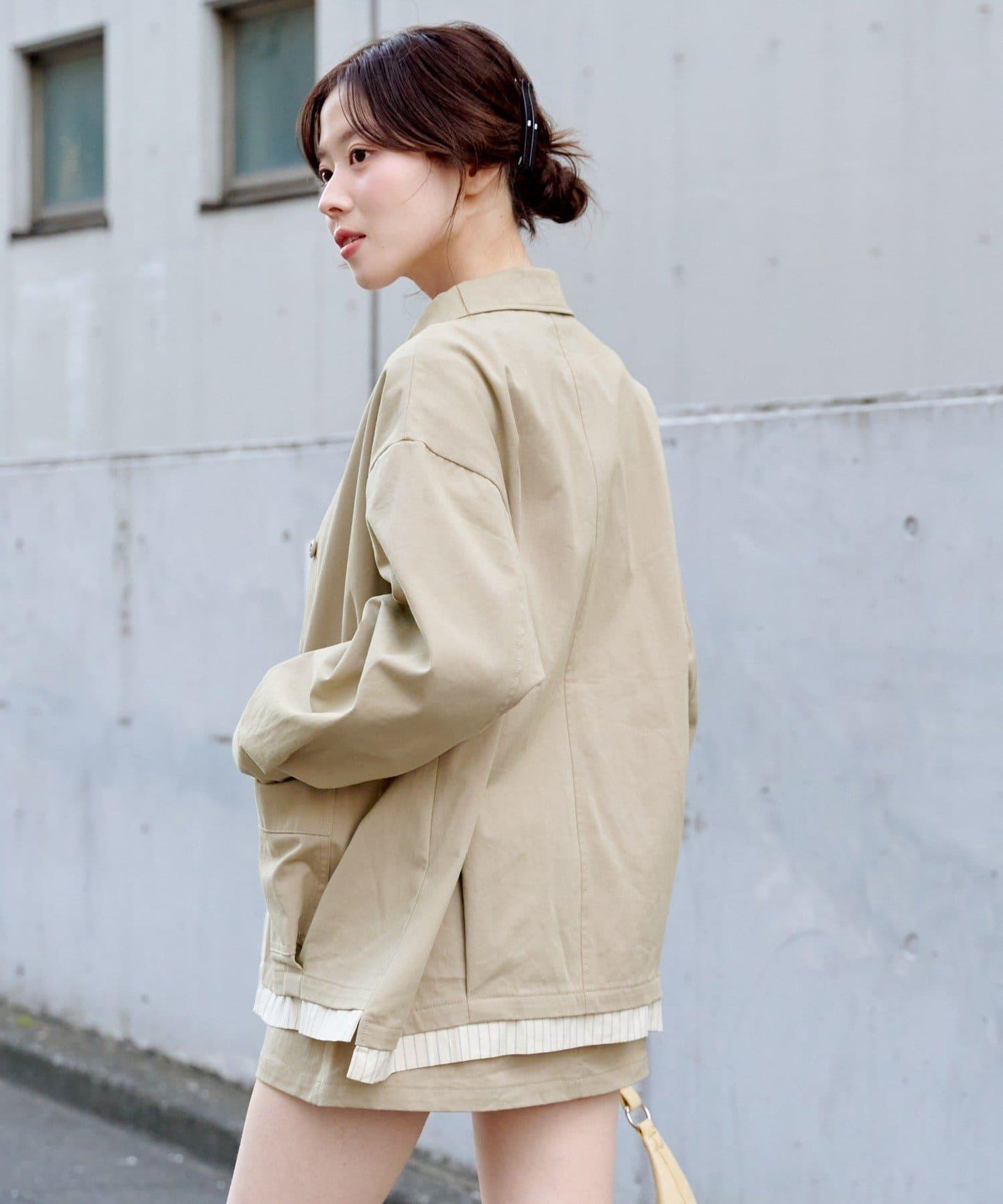 層疊中長款襯衫夾克