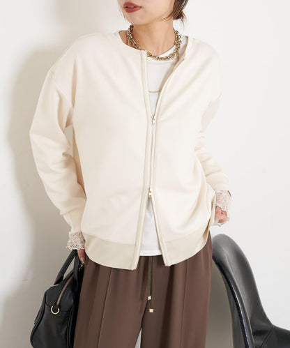 雙拉鍊紙板套頭衫