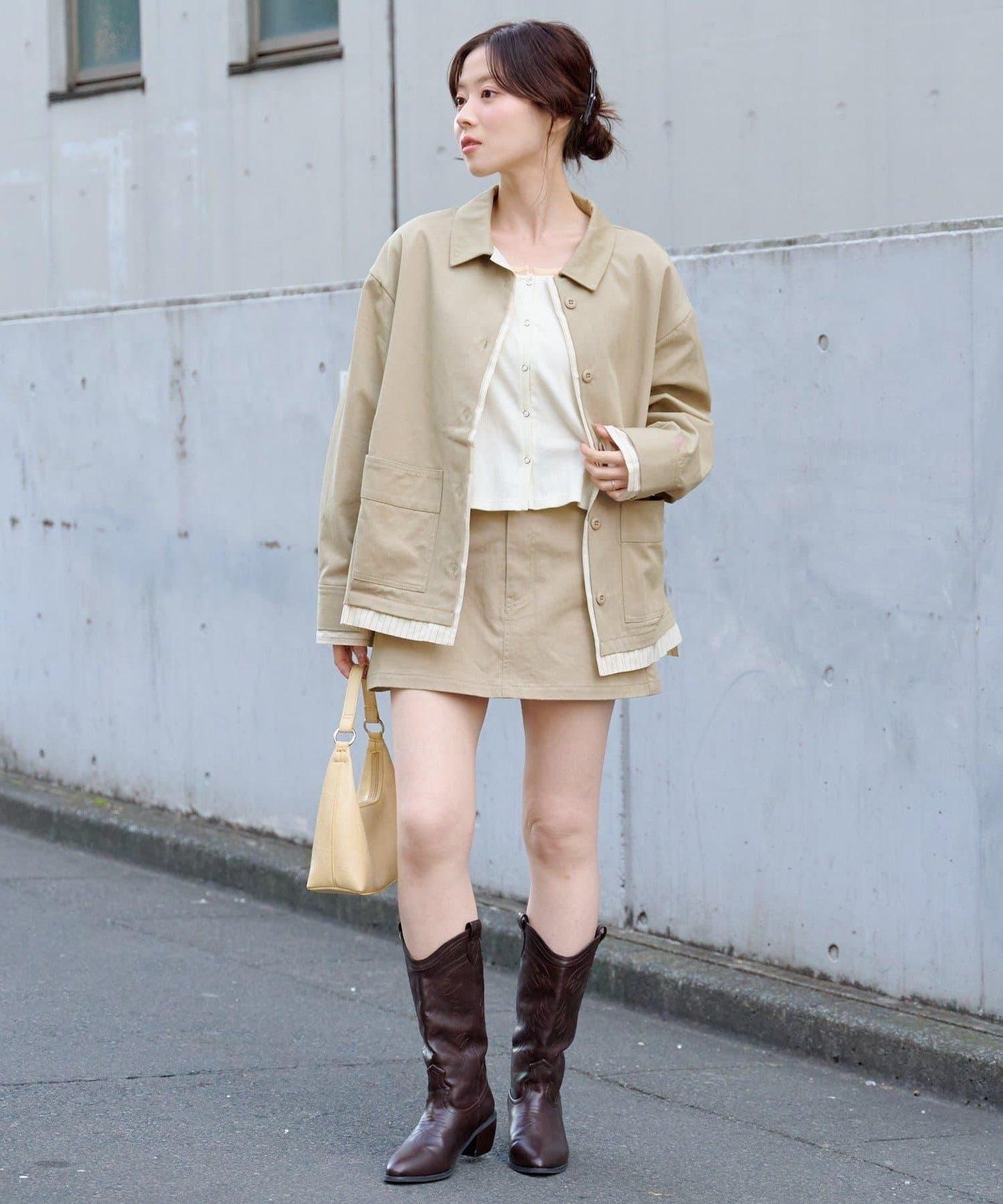 層疊中長款襯衫夾克