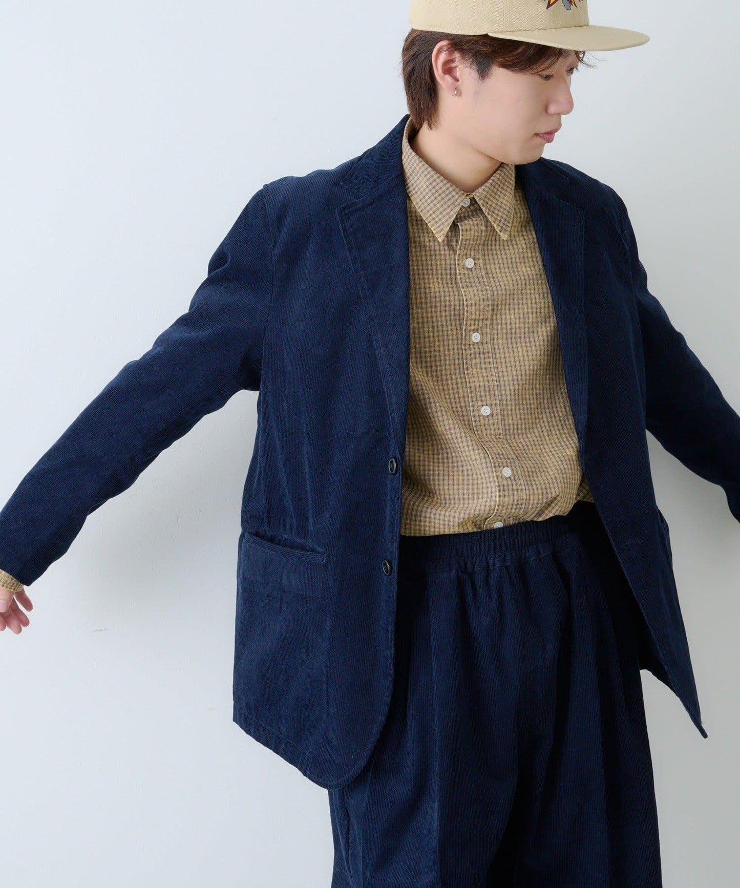 【WHIMSIC/SETUP対応】燈芯絨2粒扣西裝外套