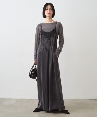 蕾絲緞面吊帶連體褲