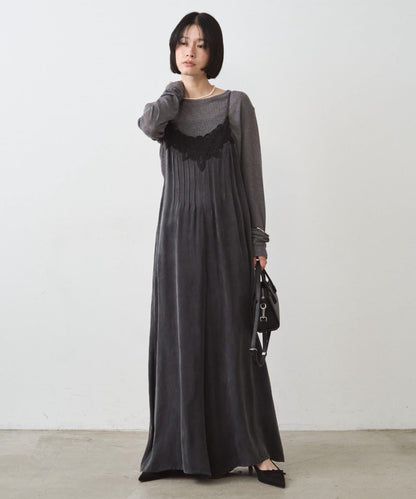 蕾絲緞面吊帶連體褲