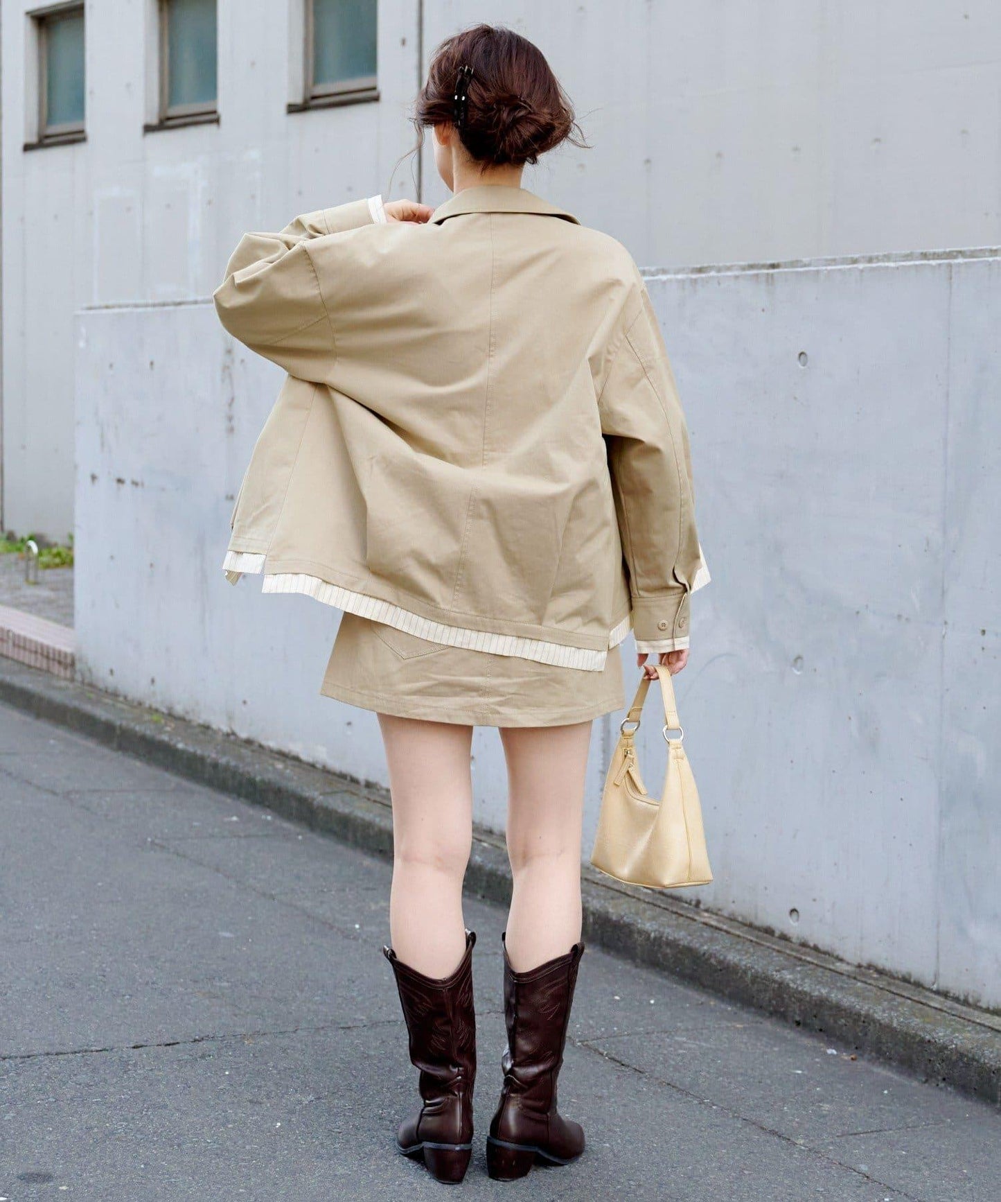 層疊中長款襯衫夾克