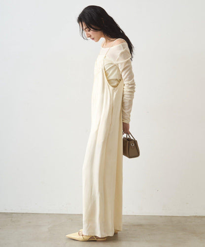 蕾絲緞面吊帶連體褲