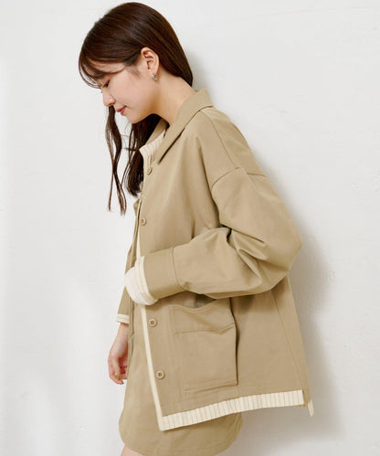 層疊中長款襯衫夾克