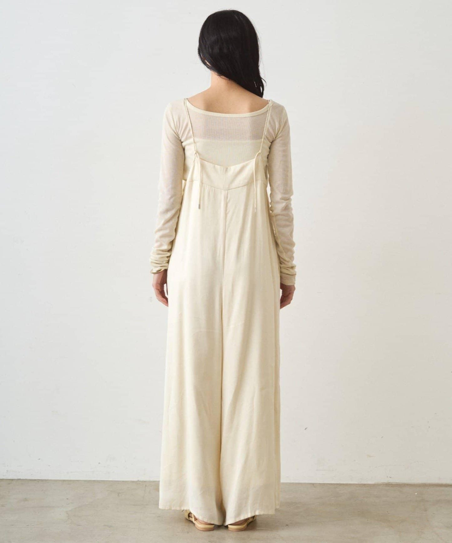 蕾絲緞面吊帶連體褲