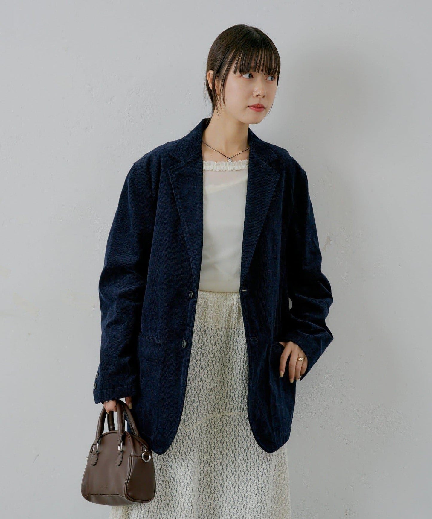 【WHIMSIC/SETUP対応】燈芯絨2粒扣西裝外套