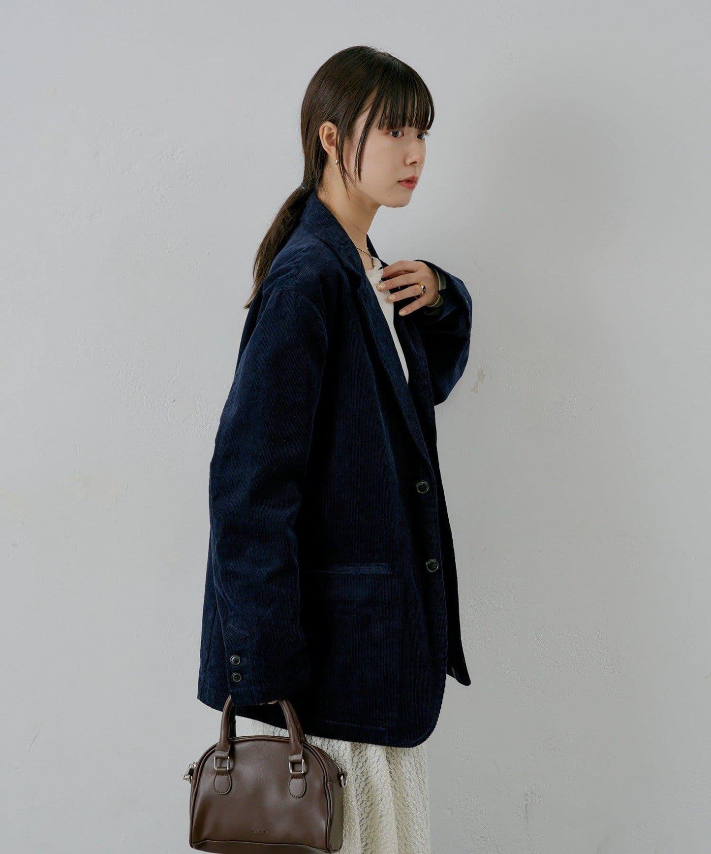 【WHIMSIC/SETUP対応】燈芯絨2粒扣西裝外套