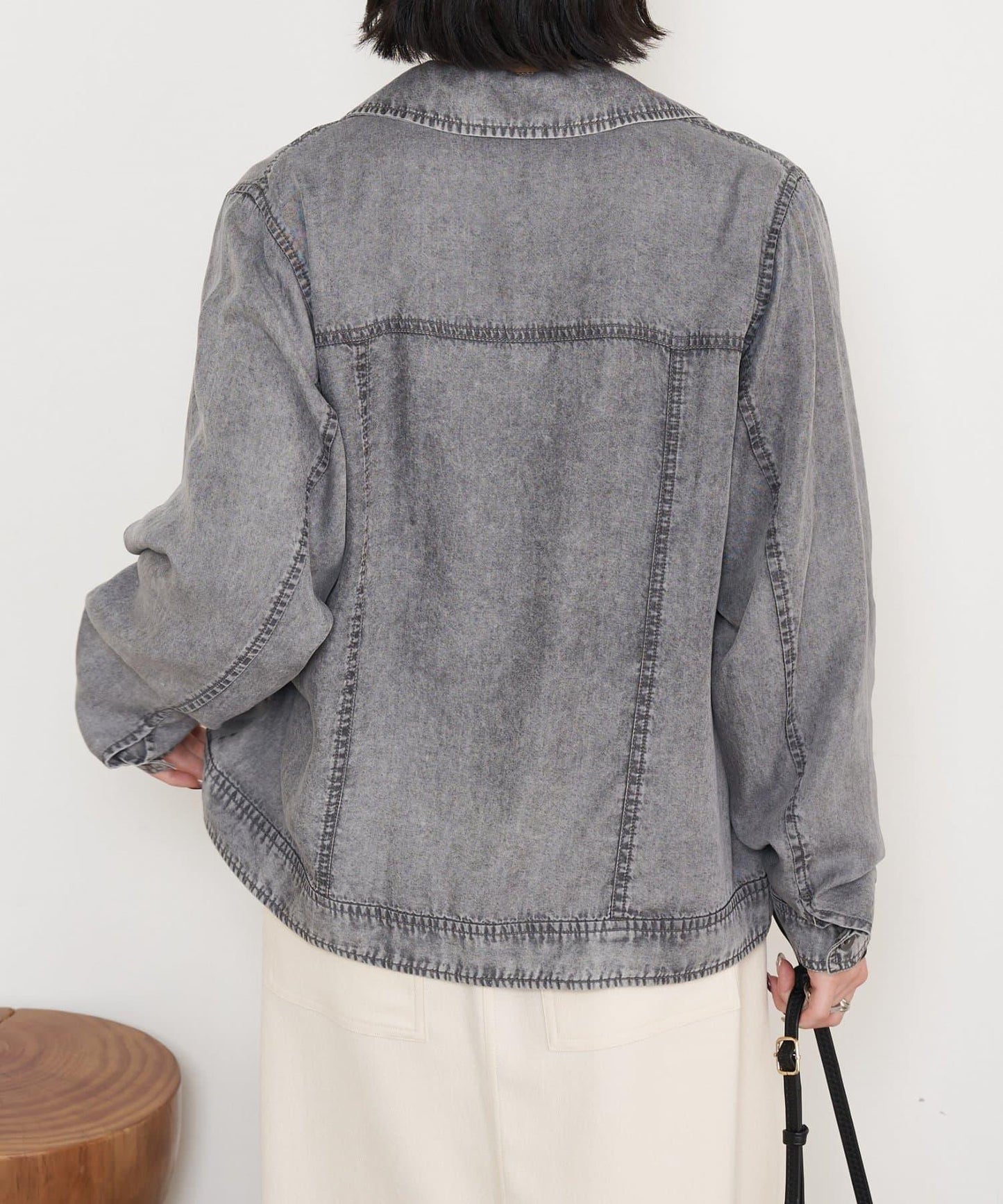天絲牛仔立領夾克
