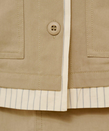 層疊中長款襯衫夾克